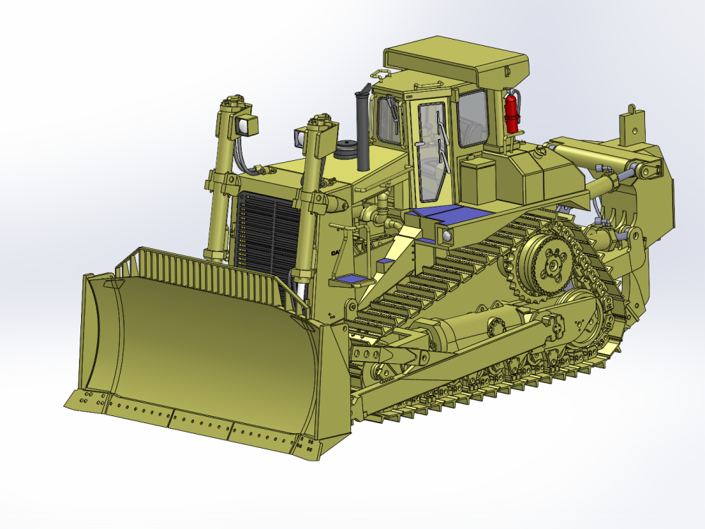 1:48 Cat<sup class='superscript'>®</sup> D10N Dozer with SU-Blade and Single-Shank Ripper – Die-Cast